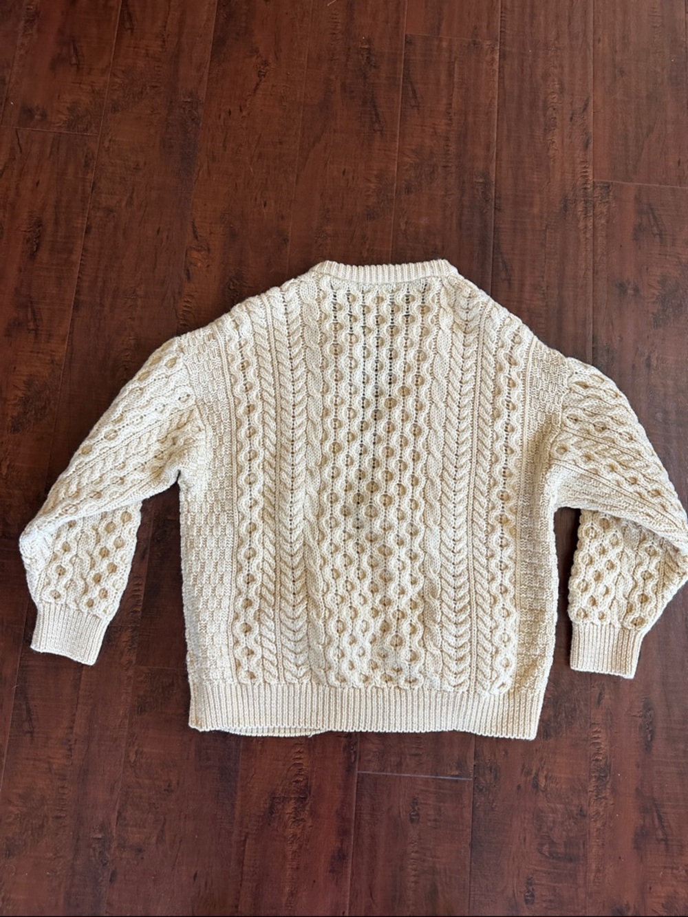 Cladyknit Cream Cable Knit Button-Front Cardigan - Picture 5 of 5